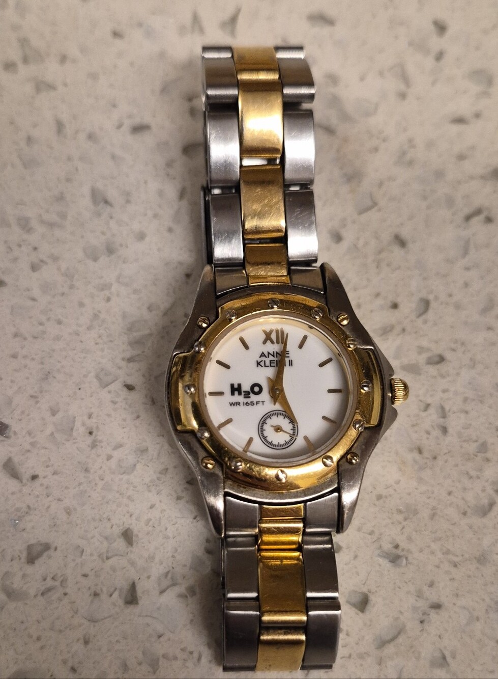 Anne Klein Two-Tone Gold and Silver Watch Brooch